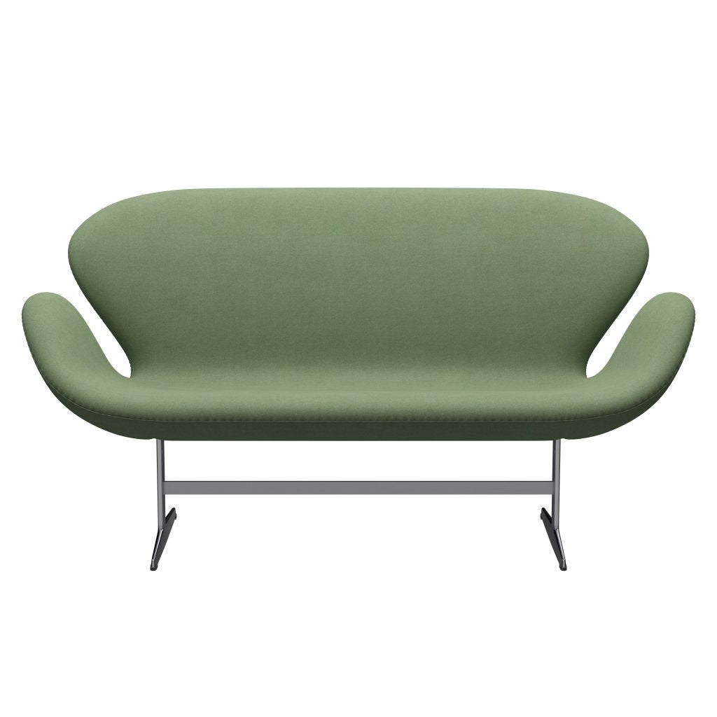 Fritz Hansen Svan soffa 2-sits, satin polerad aluminium/divina olivgrön