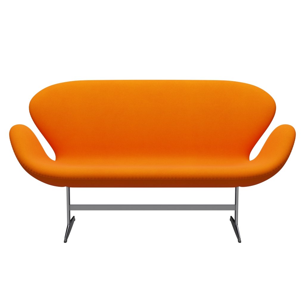 Fritz Hansen Svan soffa 2-sits, satin polerad aluminium/divina mörk orange
