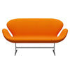 Fritz Hansen Svan soffa 2-sits, satin polerad aluminium/divina mörk orange