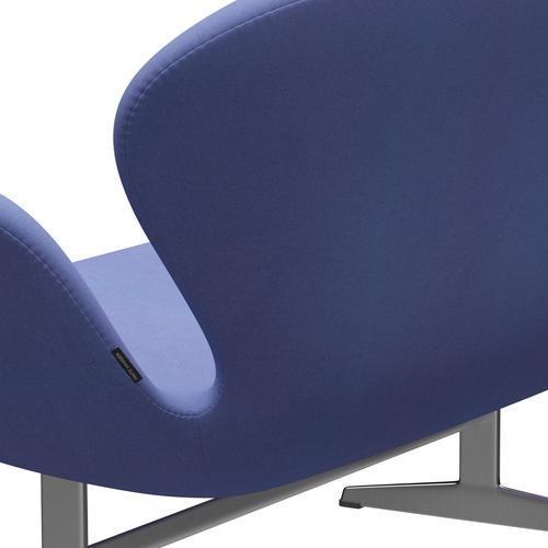 Fritz Hansen Svan soffa 2-sits, satin polerad aluminium/divina pastellblå