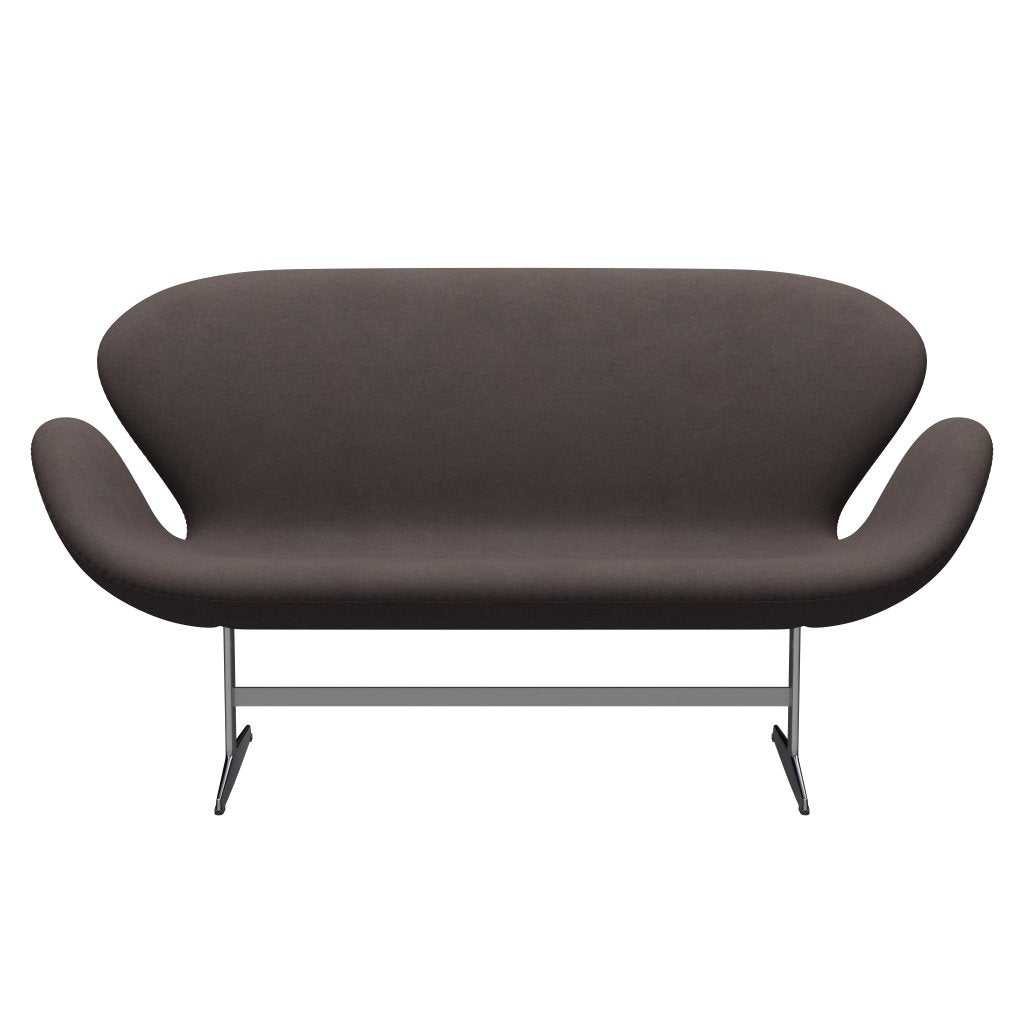 Fritz Hansen Svan soffa 2-sits, satin polerad aluminium/divina pastellbrun
