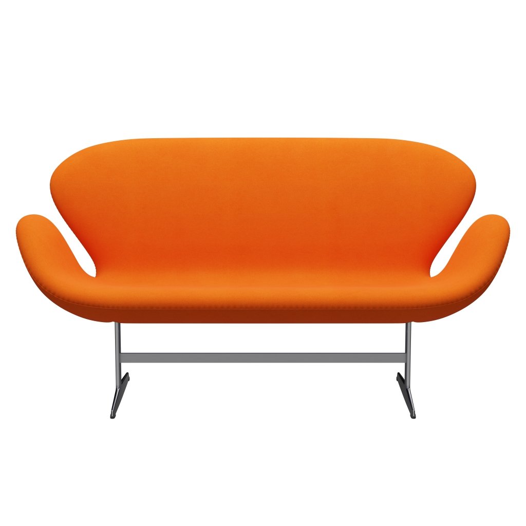 Fritz Hansen Svan soffa 2-sits, satin polerad aluminium/divina pastellorange