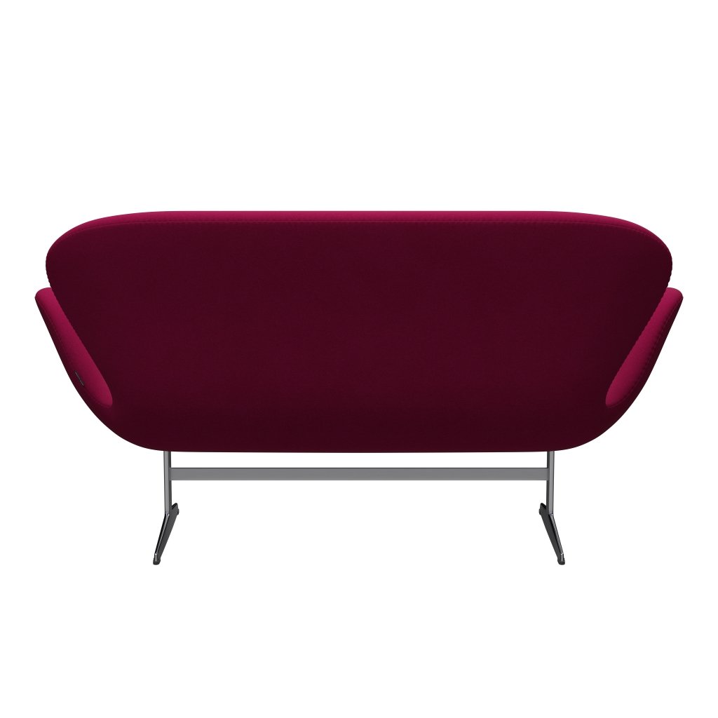 Fritz Hansen Svan soffa 2-sits, satin polerad aluminium/divina mörkrosa