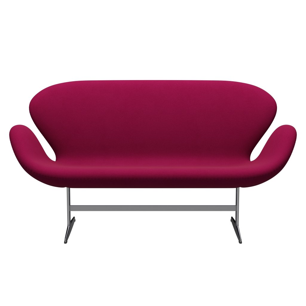 Fritz Hansen Svan soffa 2-sits, satin polerad aluminium/divina mörkrosa