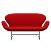 Fritz Hansen Svan soffa 2-person, satin polerad aluminium/divina röd (623)