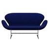 Fritz Hansen Svan soffa 2-sits, satin polerad aluminium/divina kungblå
