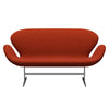 Fritz Hansen Svan soffa 2-sits, satin polerad aluminium/divina terrakotta röd