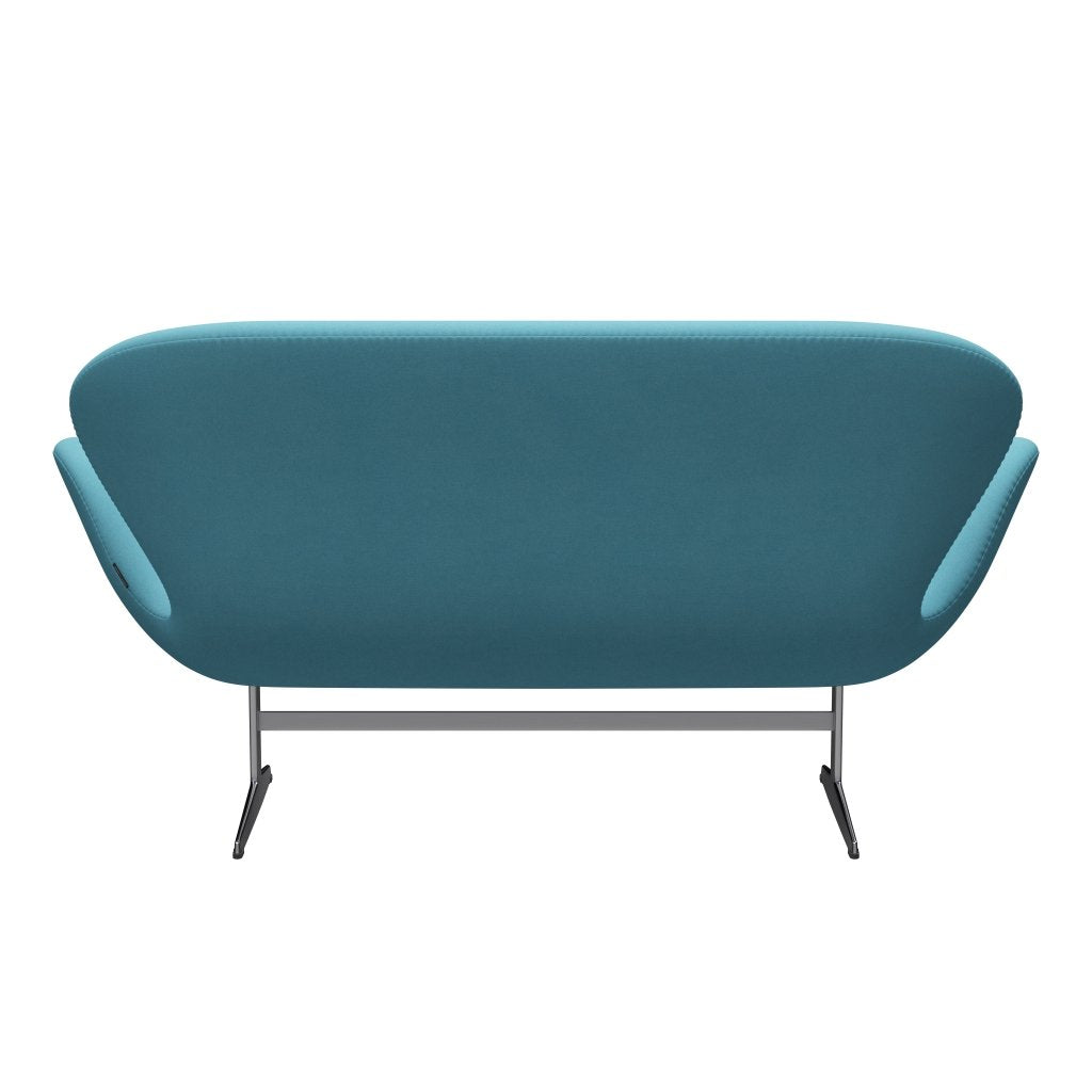Fritz Hansen Svan soffa 2-sits, satin polerad aluminium/divina lätt turkos