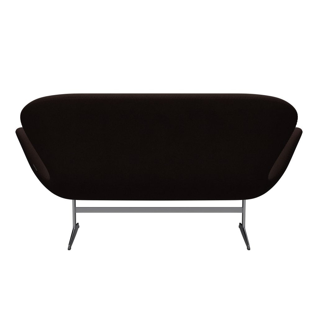 Fritz Hansen Svan soffa 2-sits, satin polerad aluminium/divina varmbrun