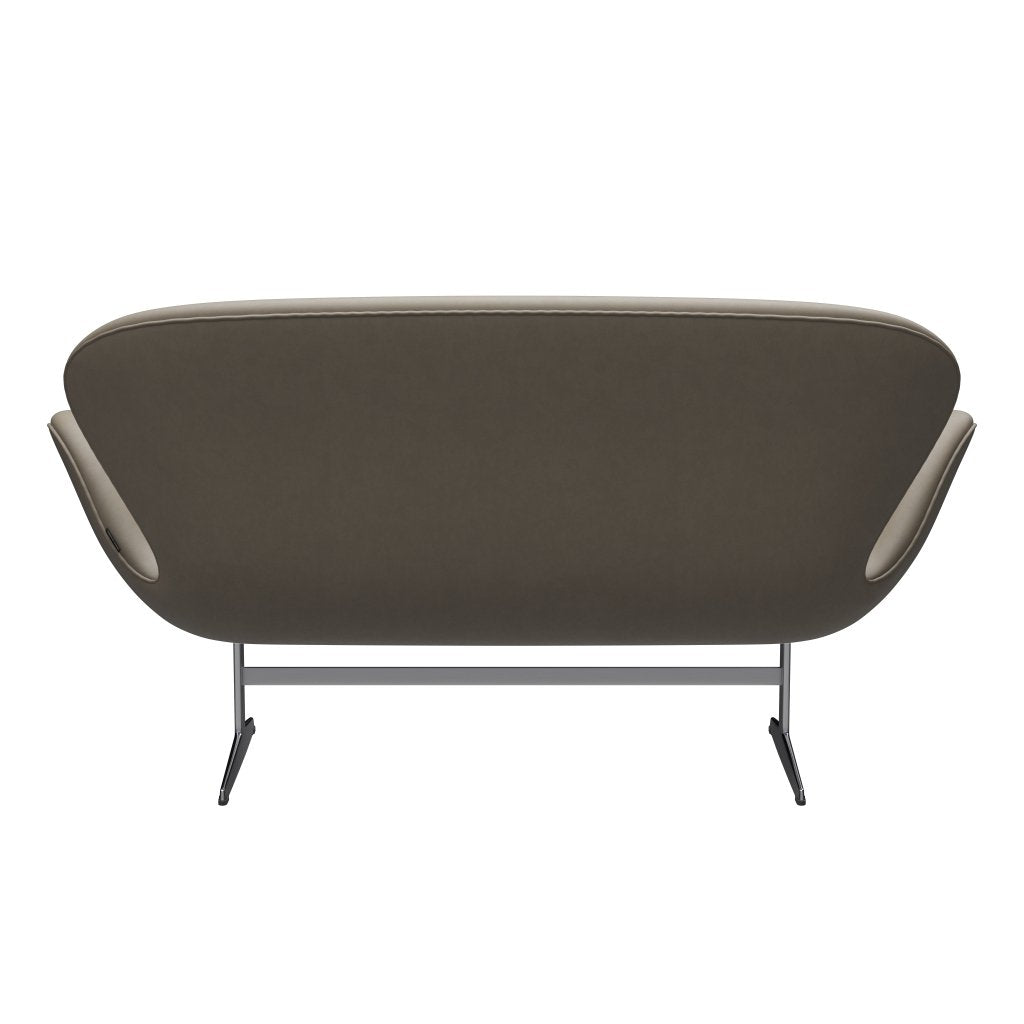 Fritz Hansen Svan soffa 2-sits, satin polerad aluminium/essentiell ljusgrå