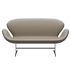 Fritz Hansen Svan soffa 2-sits, satin polerad aluminium/essentiell ljusgrå