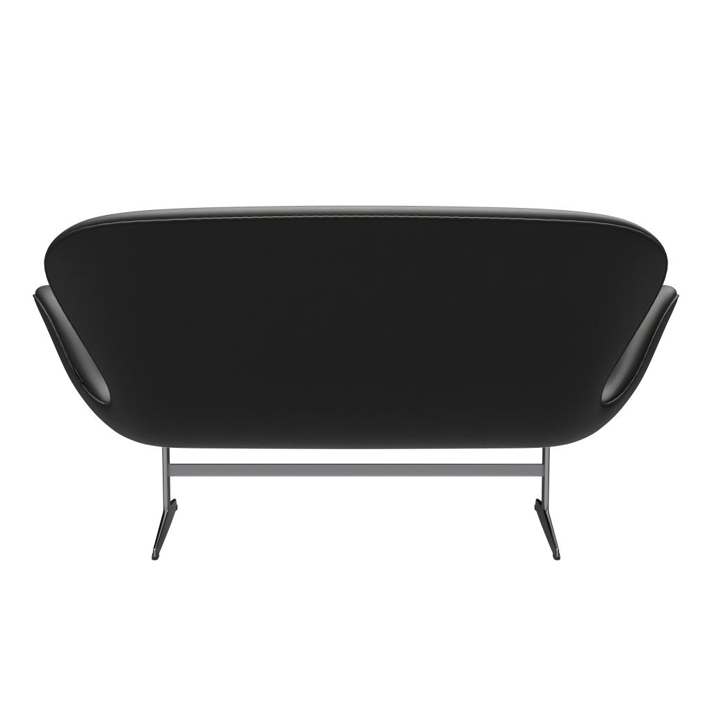Fritz Hansen Svan soffa 2-sits, satin polerad aluminium/essentiell svart