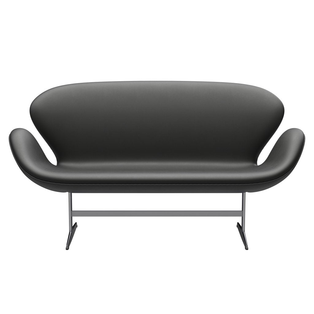 Fritz Hansen Svan soffa 2-sits, satin polerad aluminium/essentiell svart
