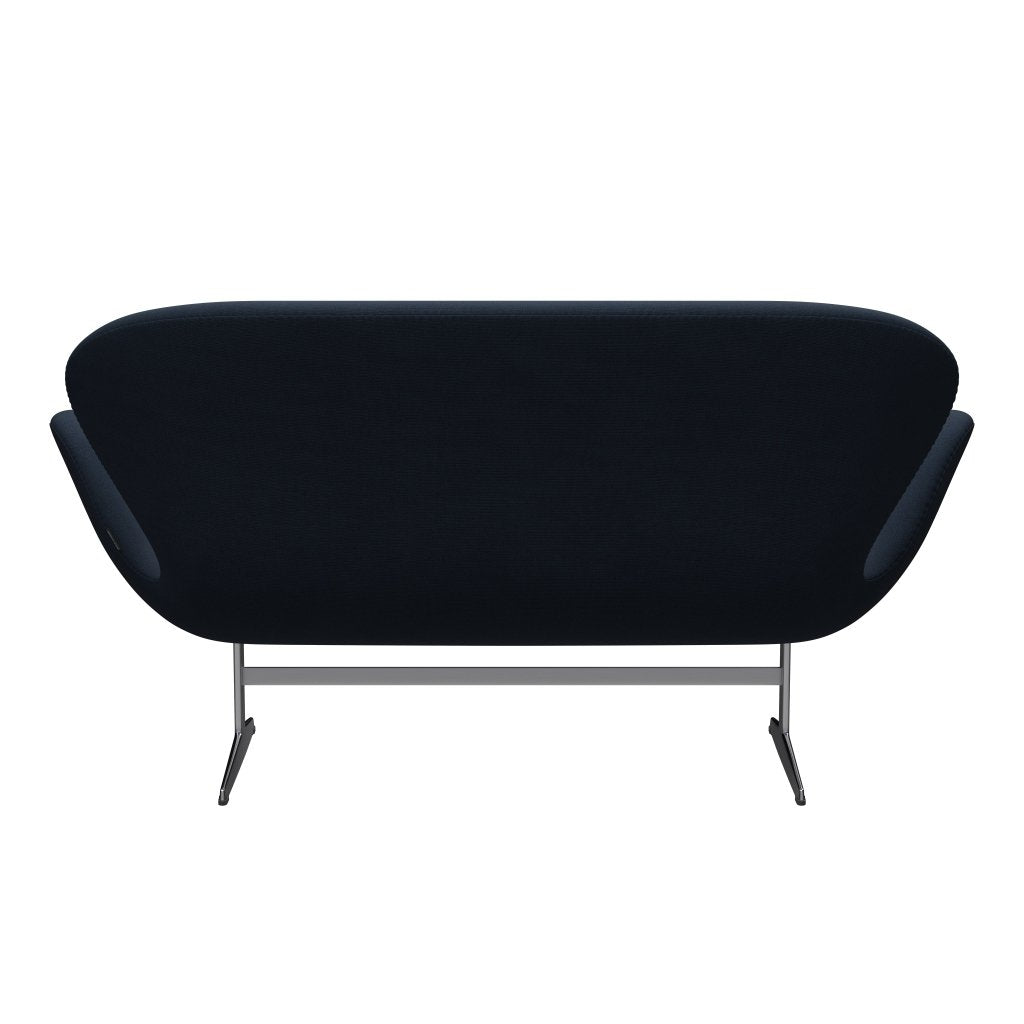 Fritz Hansen Svan soffa 2-sits, satin polerad aluminium/berömmelse blå antracit
