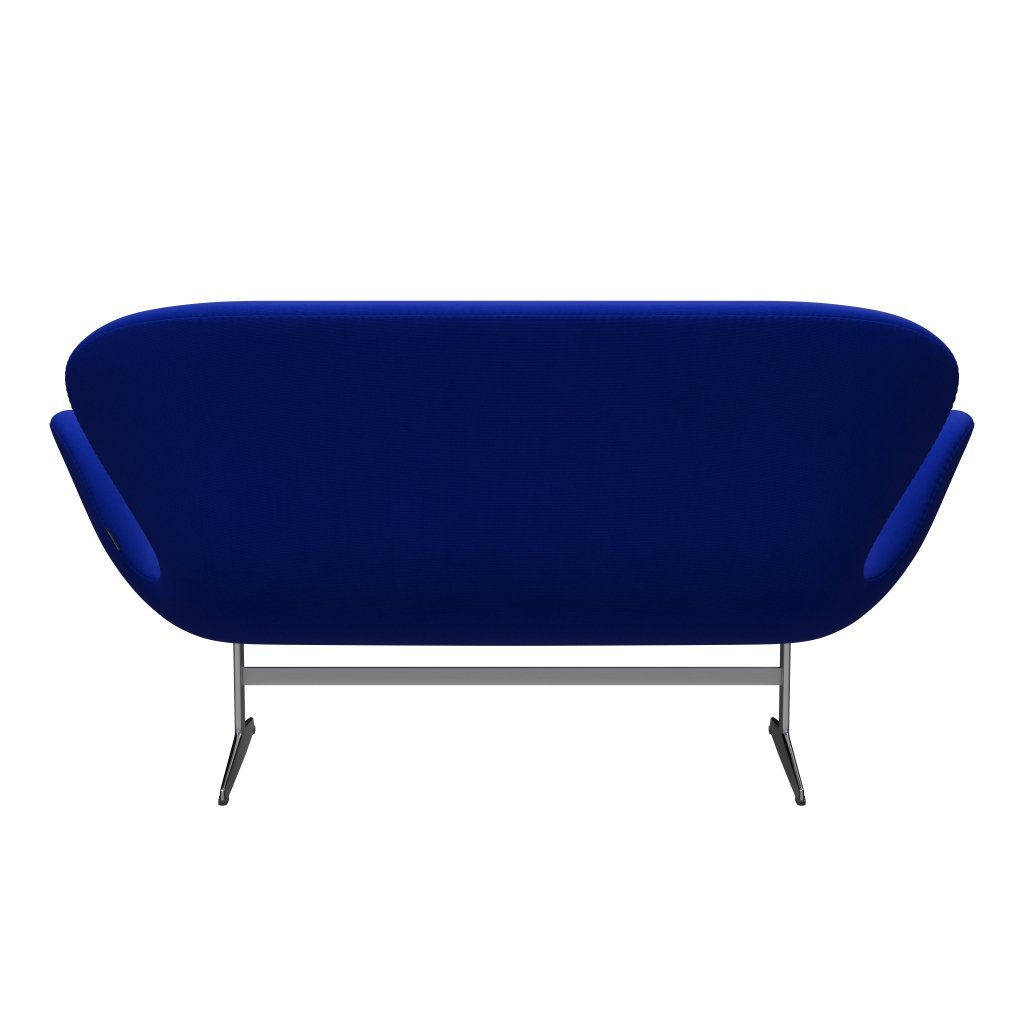 Fritz Hansen Svan soffa 2-person, satin polerad aluminium/berömmelse blått