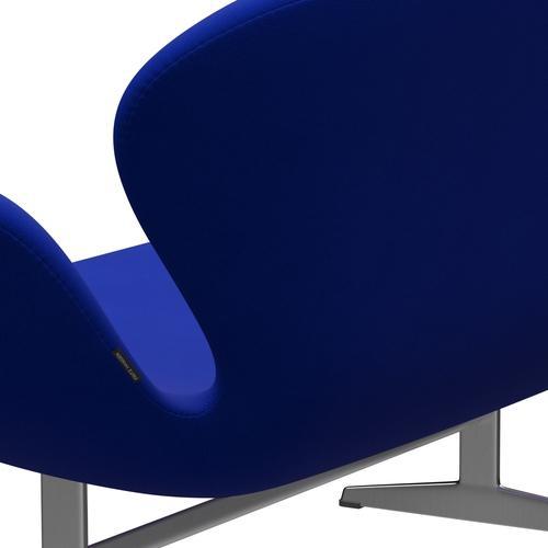 Fritz Hansen Svan soffa 2-person, satin polerad aluminium/berömmelse blått