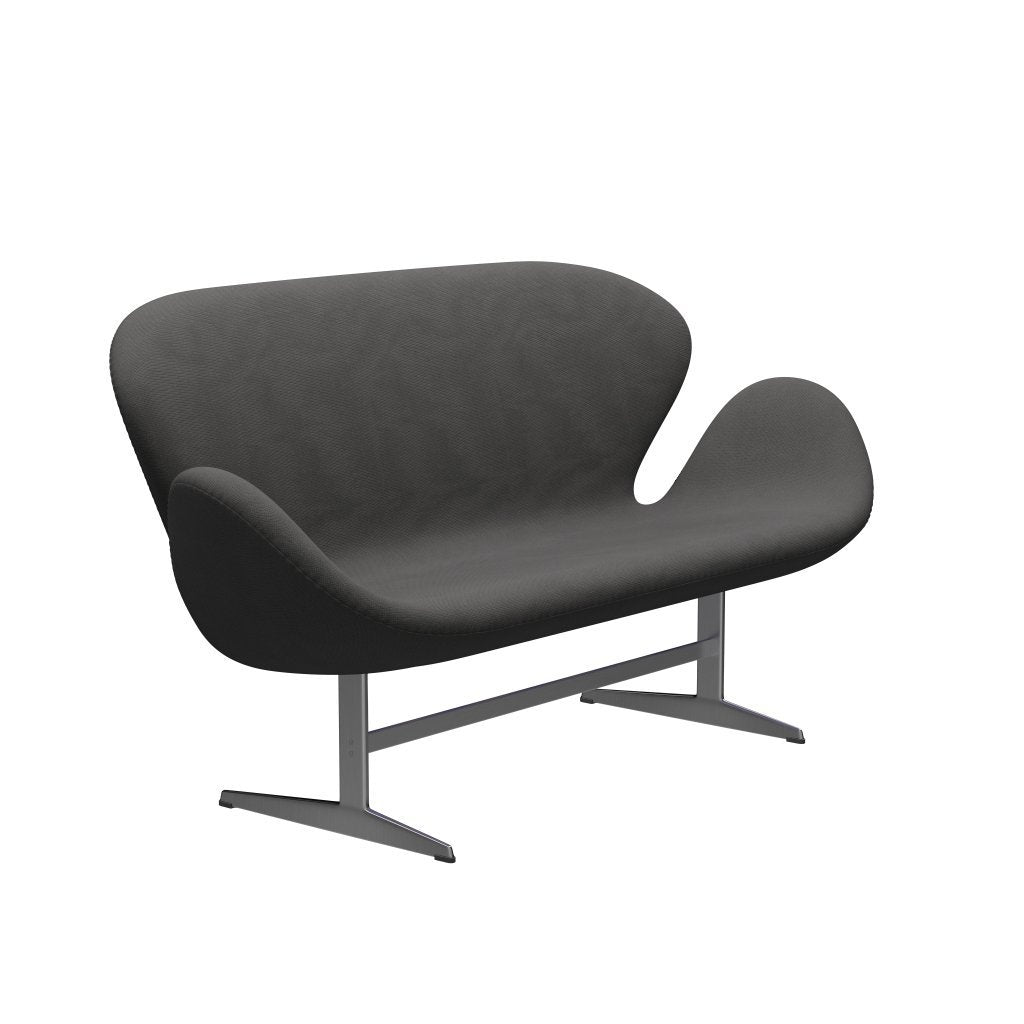 Fritz Hansen Svan soffa 2-sits, satin polerad aluminium/berömmelse mörkgrå