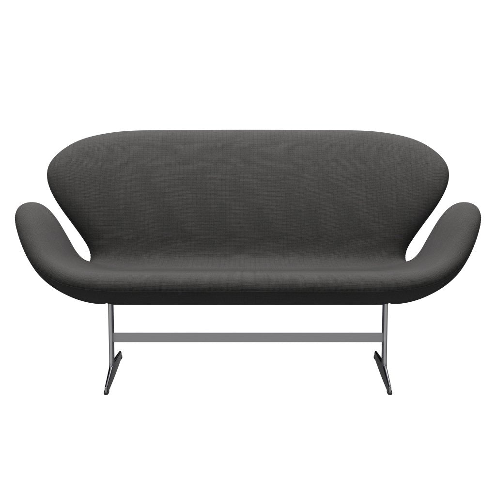 Fritz Hansen Svan soffa 2-sits, satin polerad aluminium/berömmelse mörkgrå