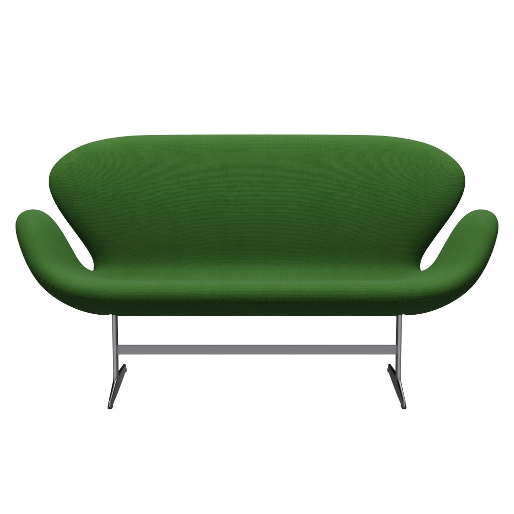 Fritz Hansen Svan soffa 2-sits, satin polerad aluminium/berömmelse gräsgrön