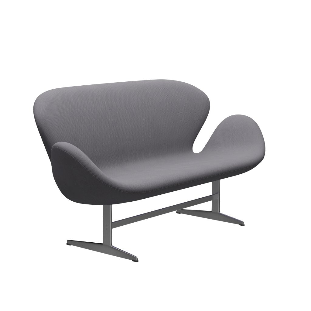 Fritz Hansen Svan soffa 2-sits, satin polerad aluminium/berömmelse grå (60078)