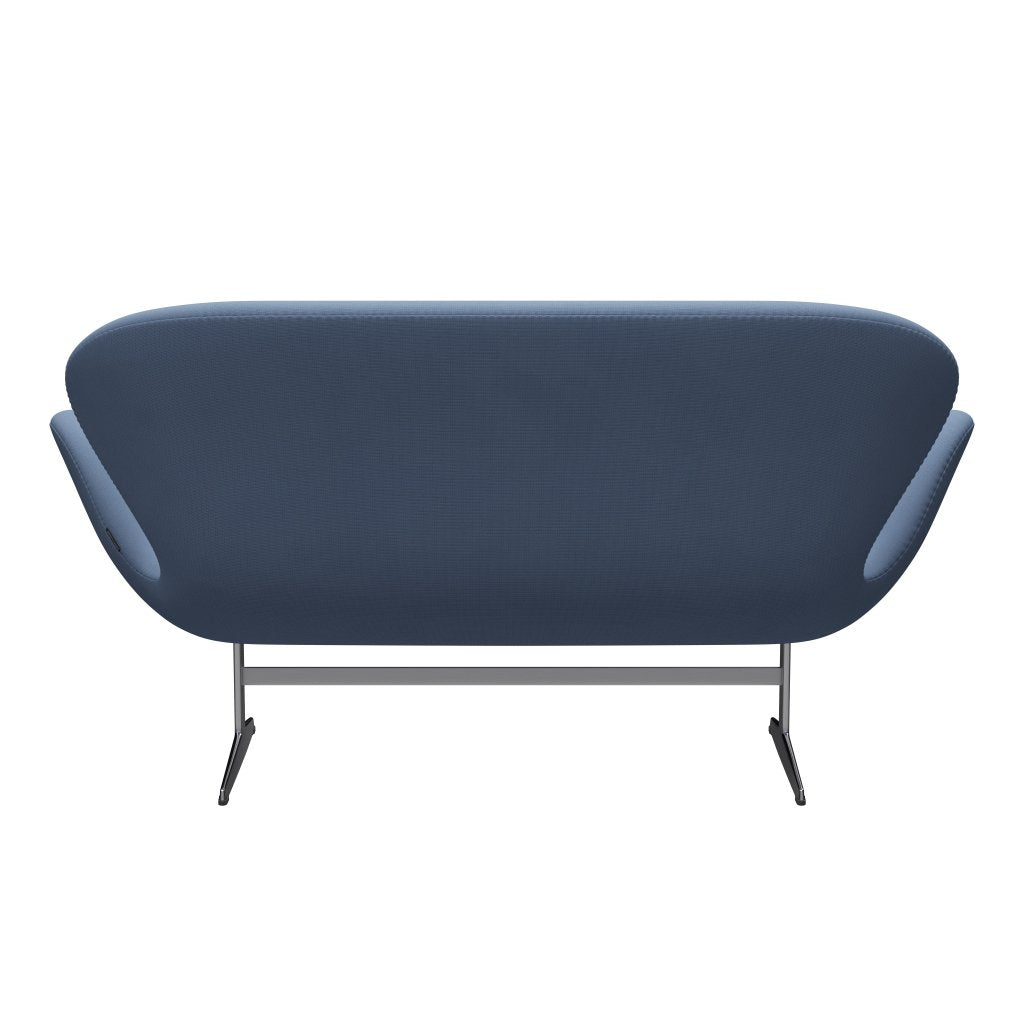 Fritz Hansen Svan soffa 2-sits, satin polerad aluminium/berömmelse gråblå