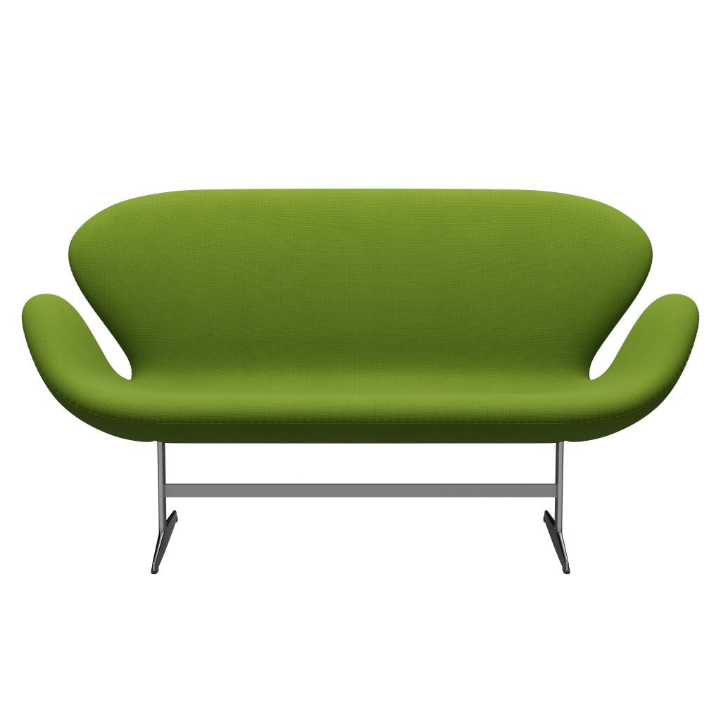 Fritz Hansen Svan soffa 2-person, satin polerad aluminium/berömmelse grön