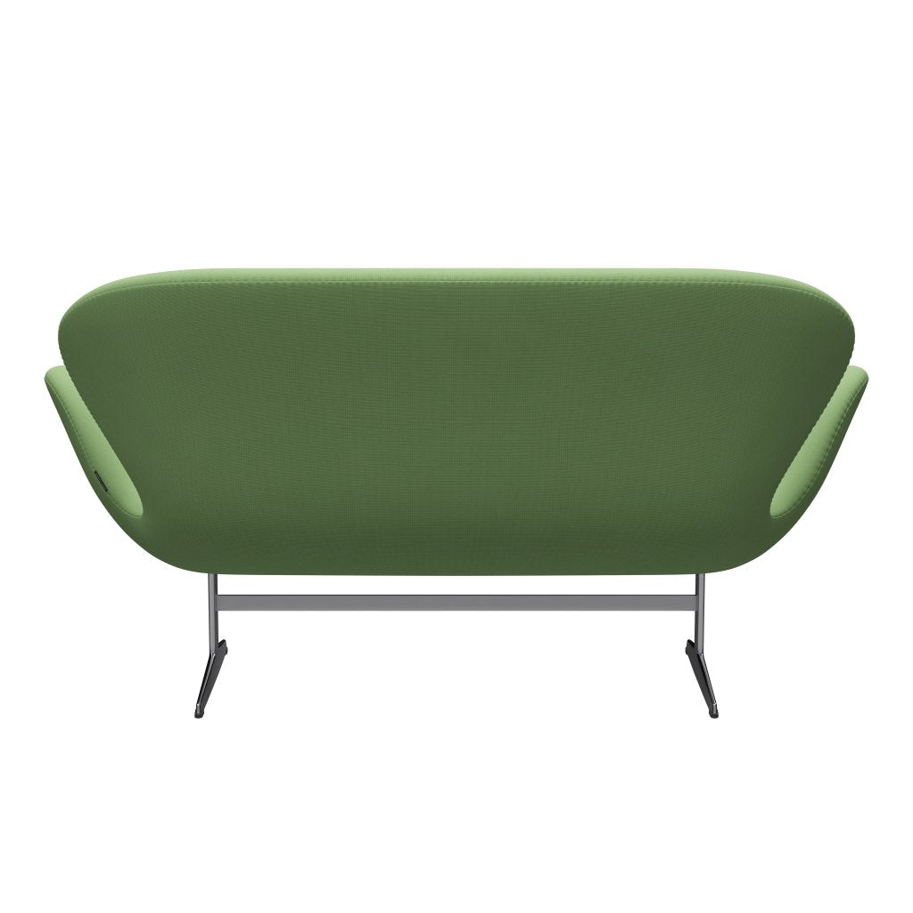 Fritz Hansen Svan soffa 2-sits, satin polerad aluminium/berömmelse ljusgrön