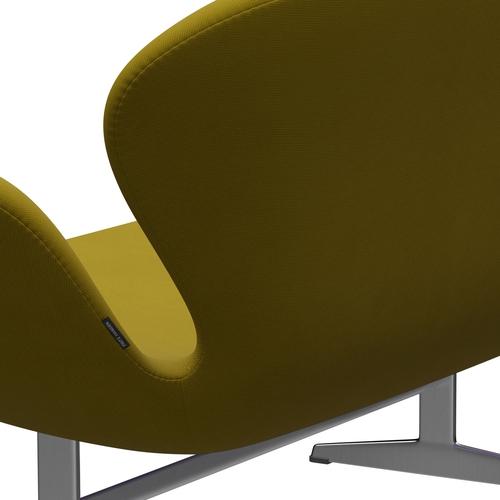 Fritz Hansen Svan soffa 2-sits, satin polerad aluminium/berömmelse olivgrön