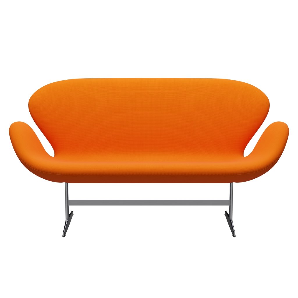 Fritz Hansen Swan Sofa 2-person, satin polerad aluminium/berömmelse orange (63077)