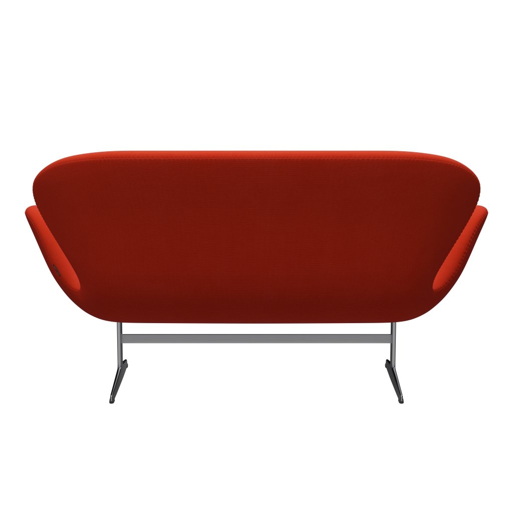 Fritz Hansen Svan soffa 2-sits, satin polerad aluminium/berömmelse mörk orange