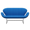 Fritz Hansen Svan soffa 2-sits, satin polerad aluminium/berömmelse havblå
