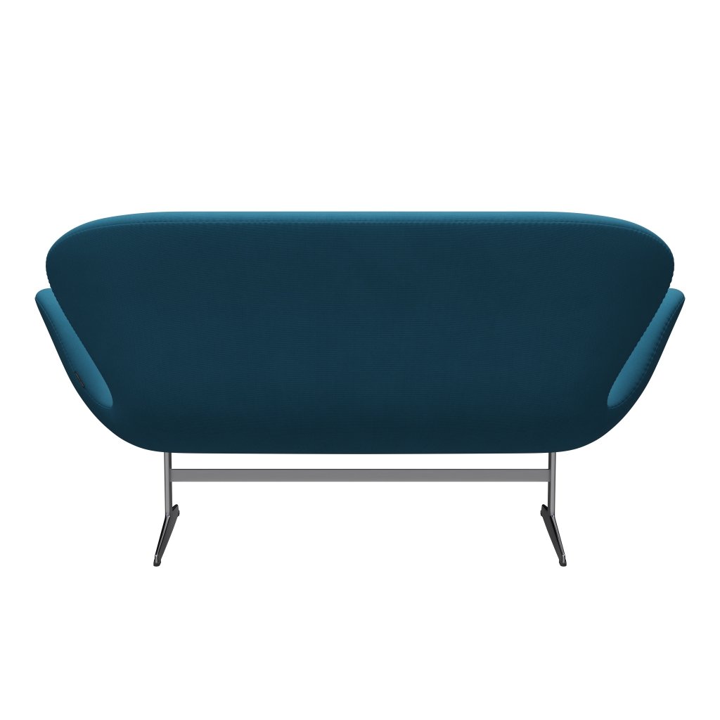 Fritz Hansen Svan soffa 2-sits, satin polerad aluminium/berömmelse petroleum