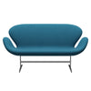 Fritz Hansen Svan soffa 2-sits, satin polerad aluminium/berömmelse petroleum