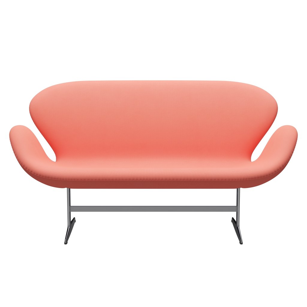 Fritz Hansen Svan soffa 2-sits, satin polerad aluminium/berömmelse ljusrosa