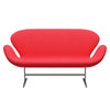 Fritz Hansen Svan soffa 2-sits, satin polerad aluminium/berömmelse rosa