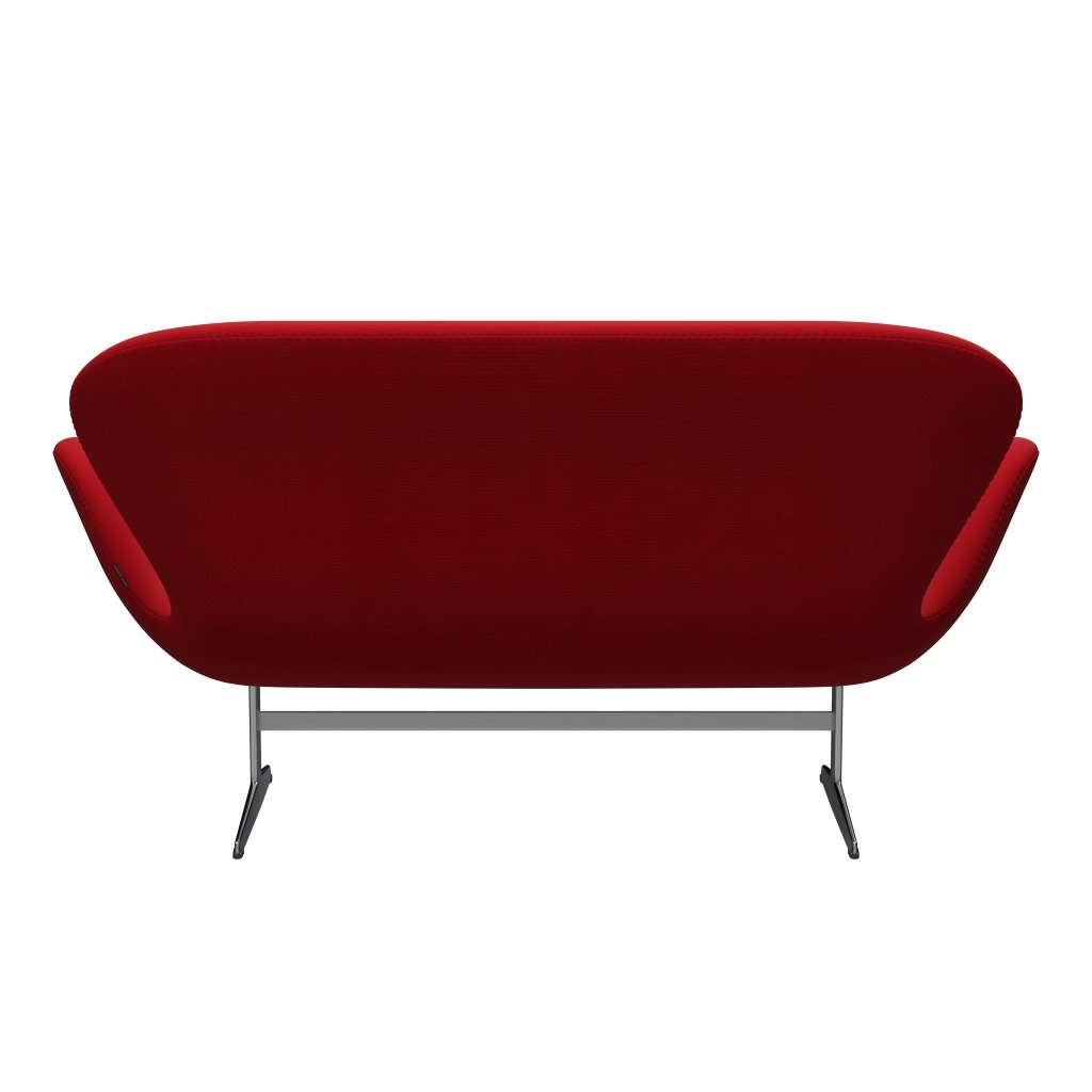Fritz Hansen Svan soffa 2-person, satin polerad aluminium/berömmelse röd (64089)
