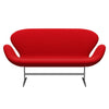 Fritz Hansen Svan soffa 2-person, satin polerad aluminium/berömmelse röd (64119)