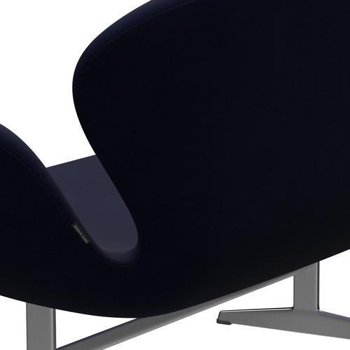 Fritz Hansen Svan soffa 2-sits, satin polerad aluminium/berömmelse svartblå
