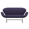 Fritz Hansen Svan soffa 2-sits, satin polerad aluminium/berömmelse mörk lila