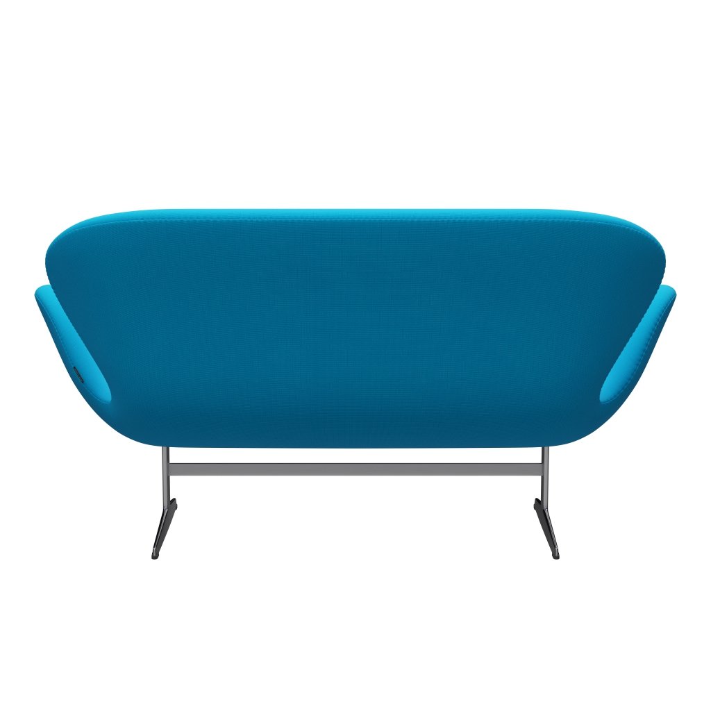 Fritz Hansen Svan soffa 2-sits, satin polerad aluminium/berömmelse het turkos