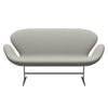 Fritz Hansen Svan soffa 2-sits, satin polerad aluminium/fiord beige/sten