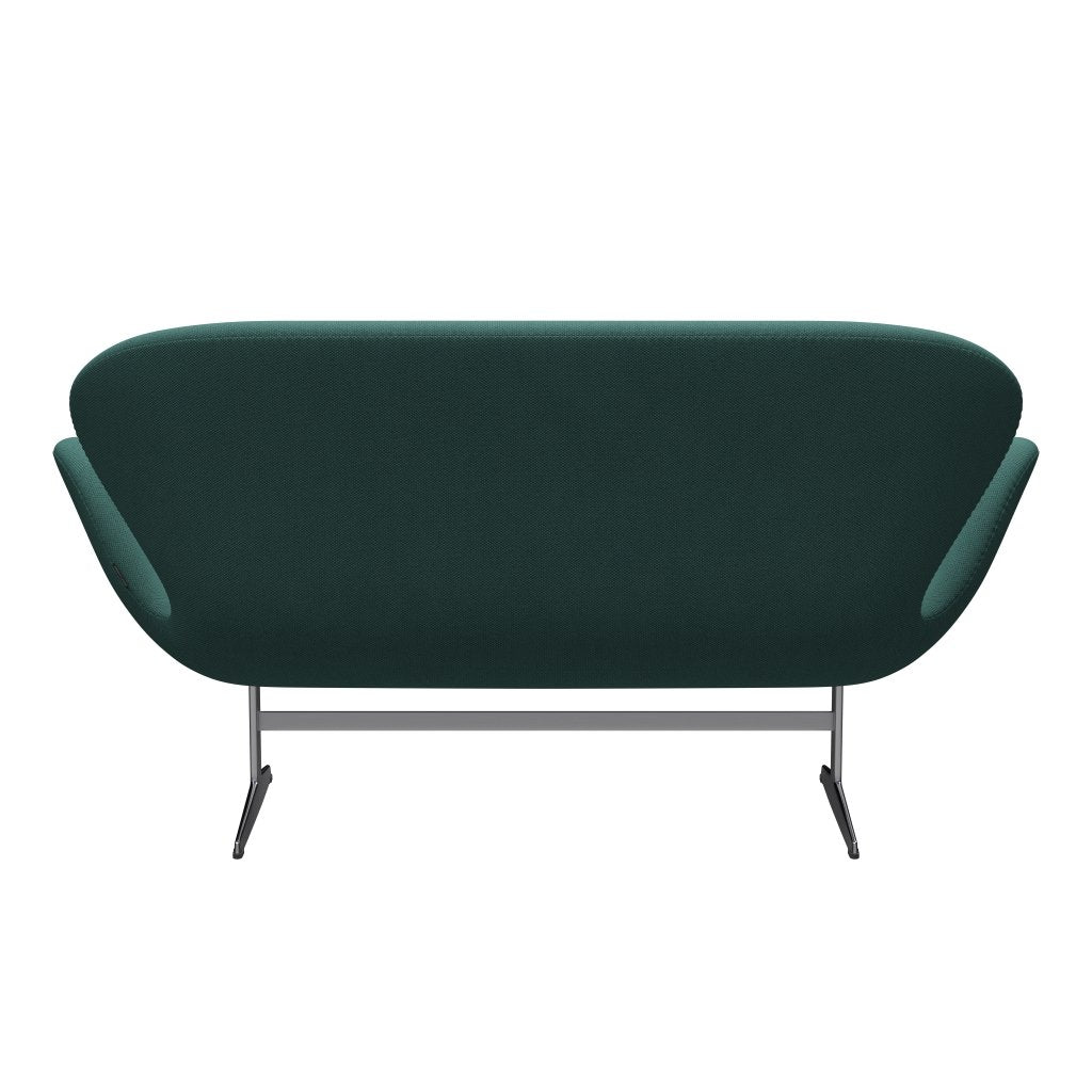 Fritz Hansen Svan soffa 2-sits, satin polerad aluminium/fiord brun/orange