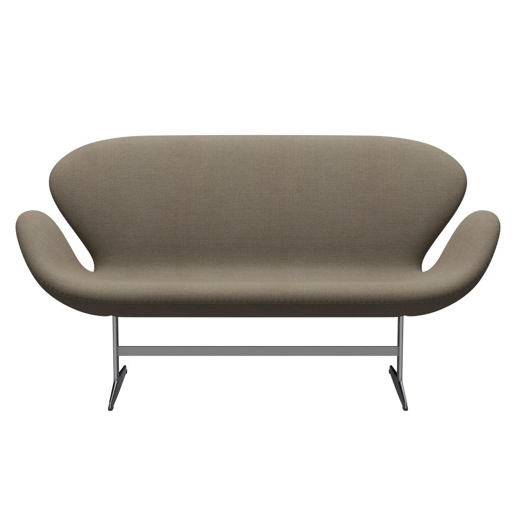 Fritz Hansen Svan soffa 2-sits, satin polerad aluminium/fiord brun/sten