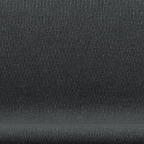 Fritz Hansen Svanesofa 2-Personers, Satinpoleret Aluminium/Fiord Dark Grey Multi