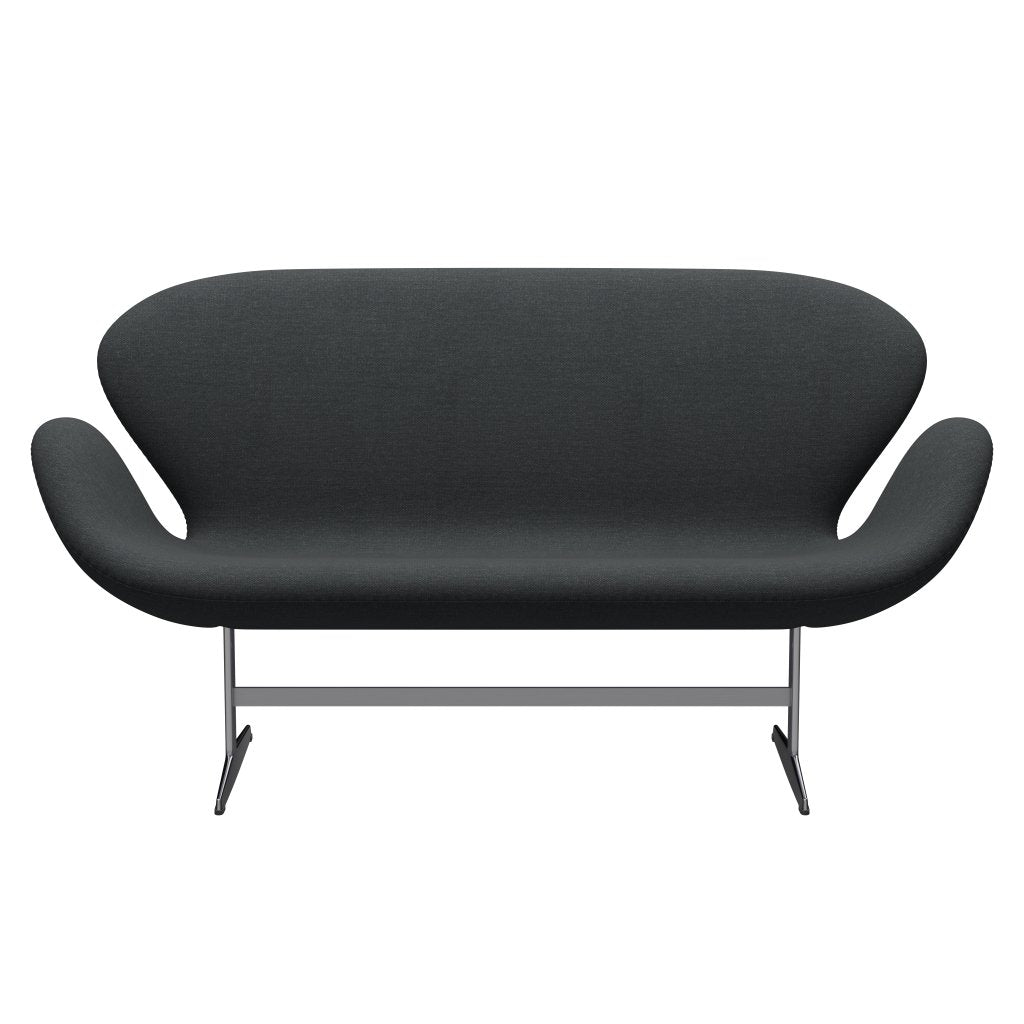 Fritz Hansen Svan soffa 2-sits, satin polerad aluminium/fiord mörkgrå multi