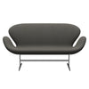 Fritz Hansen Svan soffa 2-sits, satin polerad aluminium/fiord mörkgrå/sten
