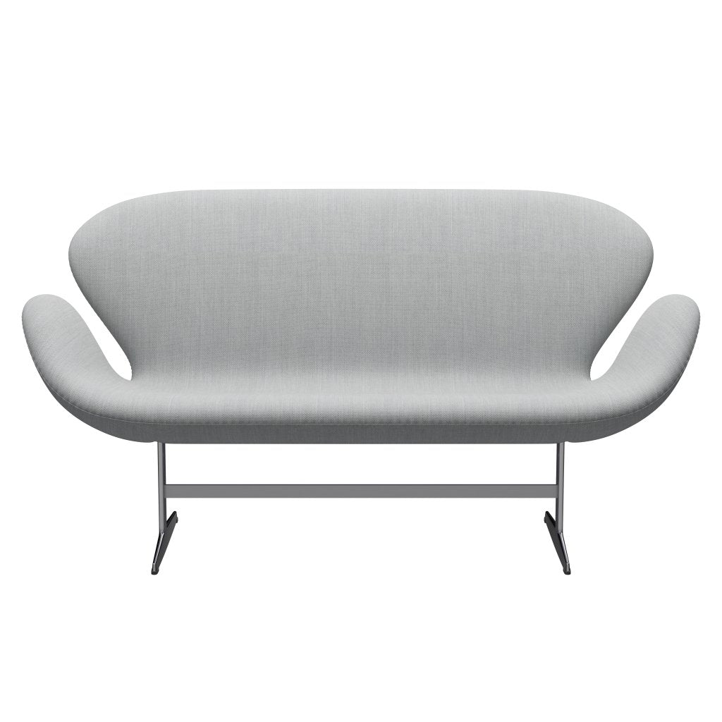 Fritz Hansen Svan soffa 2-sits, satin polerad aluminium/fiord grå/midgrå