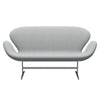 Fritz Hansen Svan soffa 2-sits, satin polerad aluminium/fiord grå/midgrå