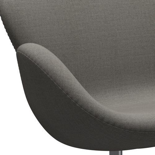 Fritz Hansen Svan soffa 2-sits, satin polerad aluminium/fiord grå/sten