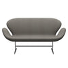 Fritz Hansen Svan soffa 2-sits, satin polerad aluminium/fiord grå/sten